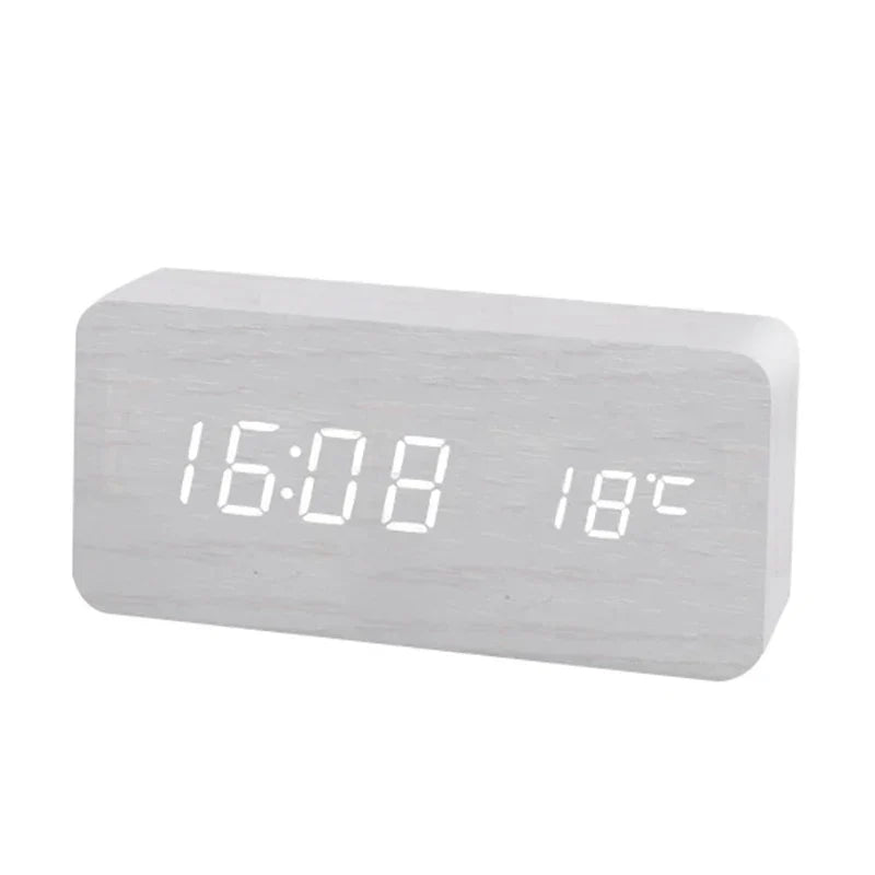 Contemporary Wood LED Alarm Clock