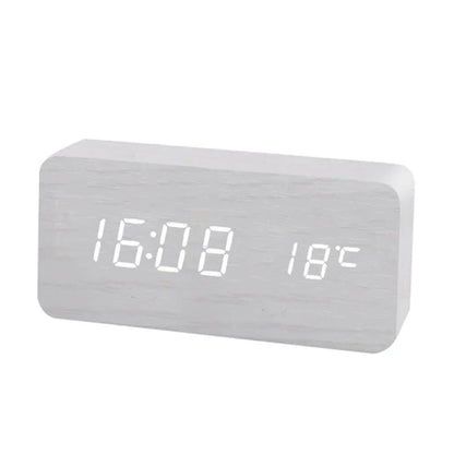 Contemporary Wood LED Alarm Clock