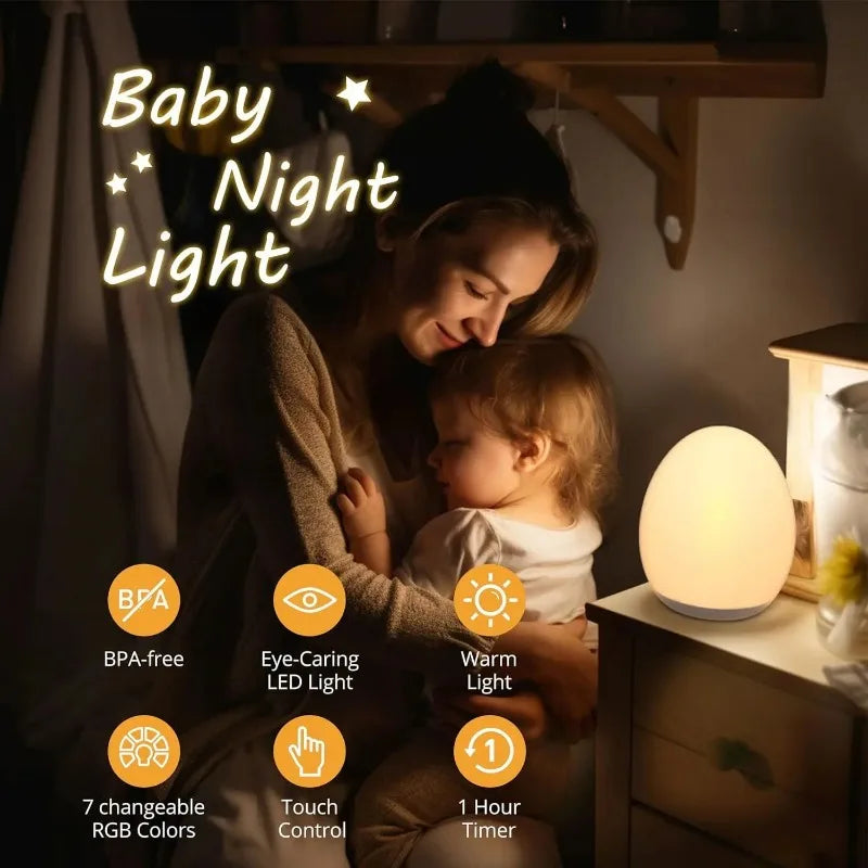 Fun LED Bedside Lamp with Touch Sensor for Kids