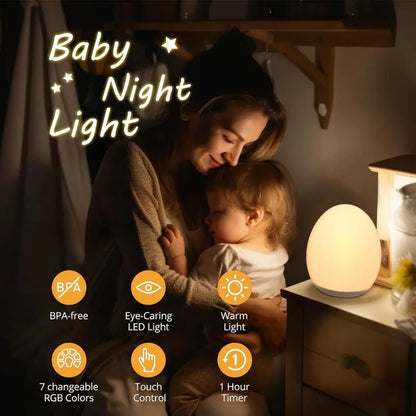 Fun LED Bedside Lamp with Touch Sensor for Kids