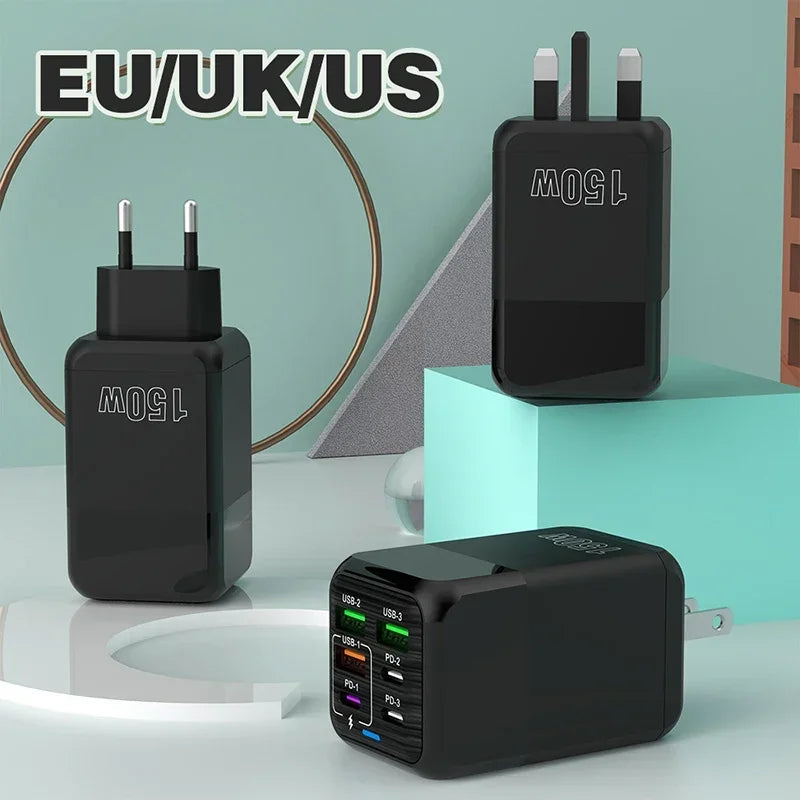 Fast 6-Port USB Charger Adapter for iPhone & Samsung
