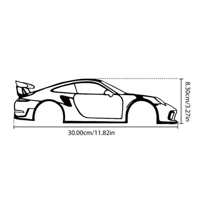 Racing Car Metal Wall Decor - Sleek Auto Art Silhouette