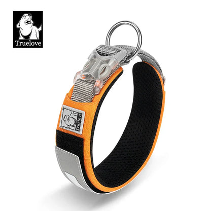 Customizable Padded Dog Collar with Reflective Strip