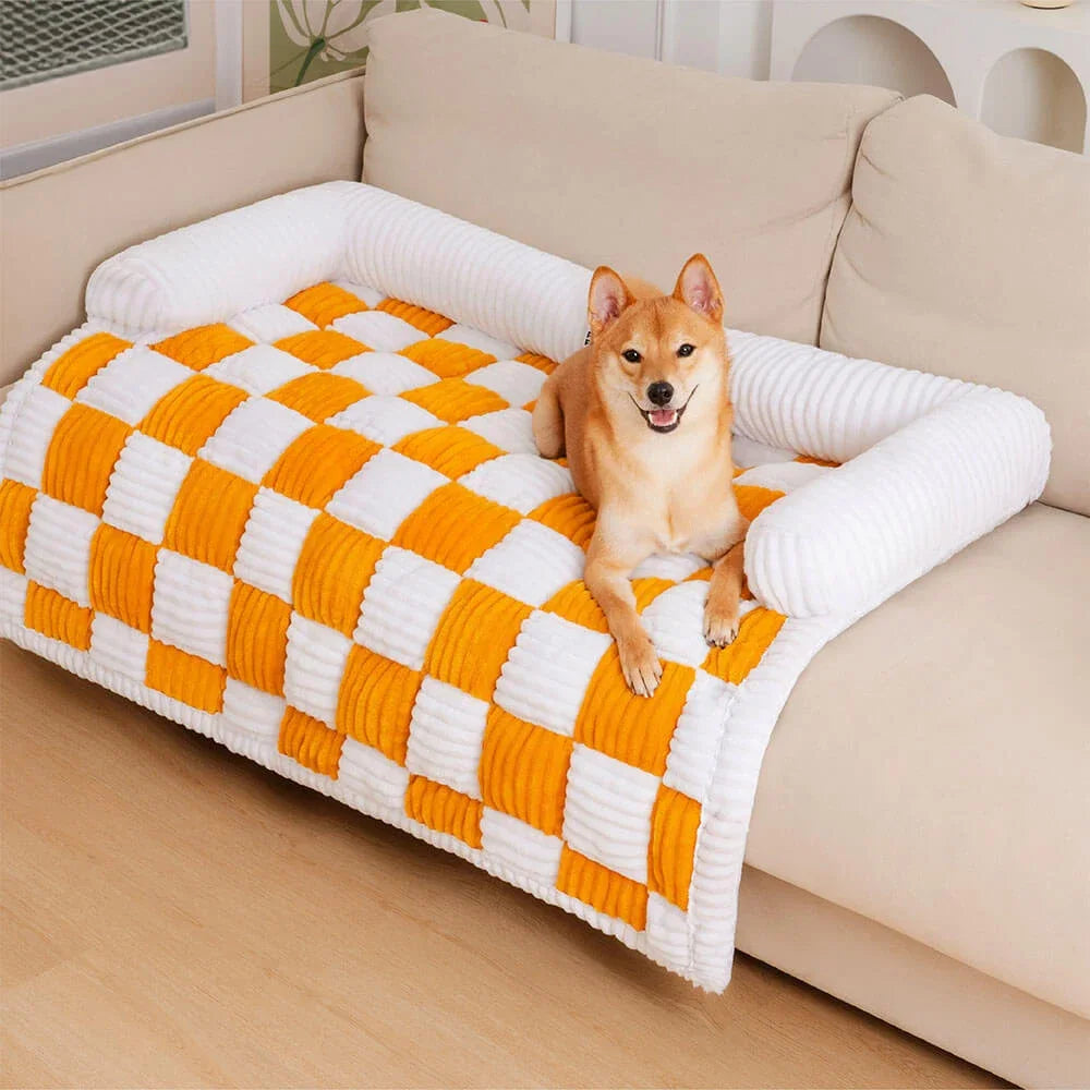 Comfortable Faux Fur Dog Sofa Cover for Big Dogs - Luxicro