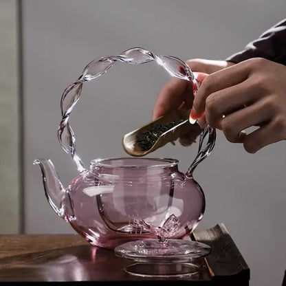 Elegant Floral Glass Teapot Infuser Set