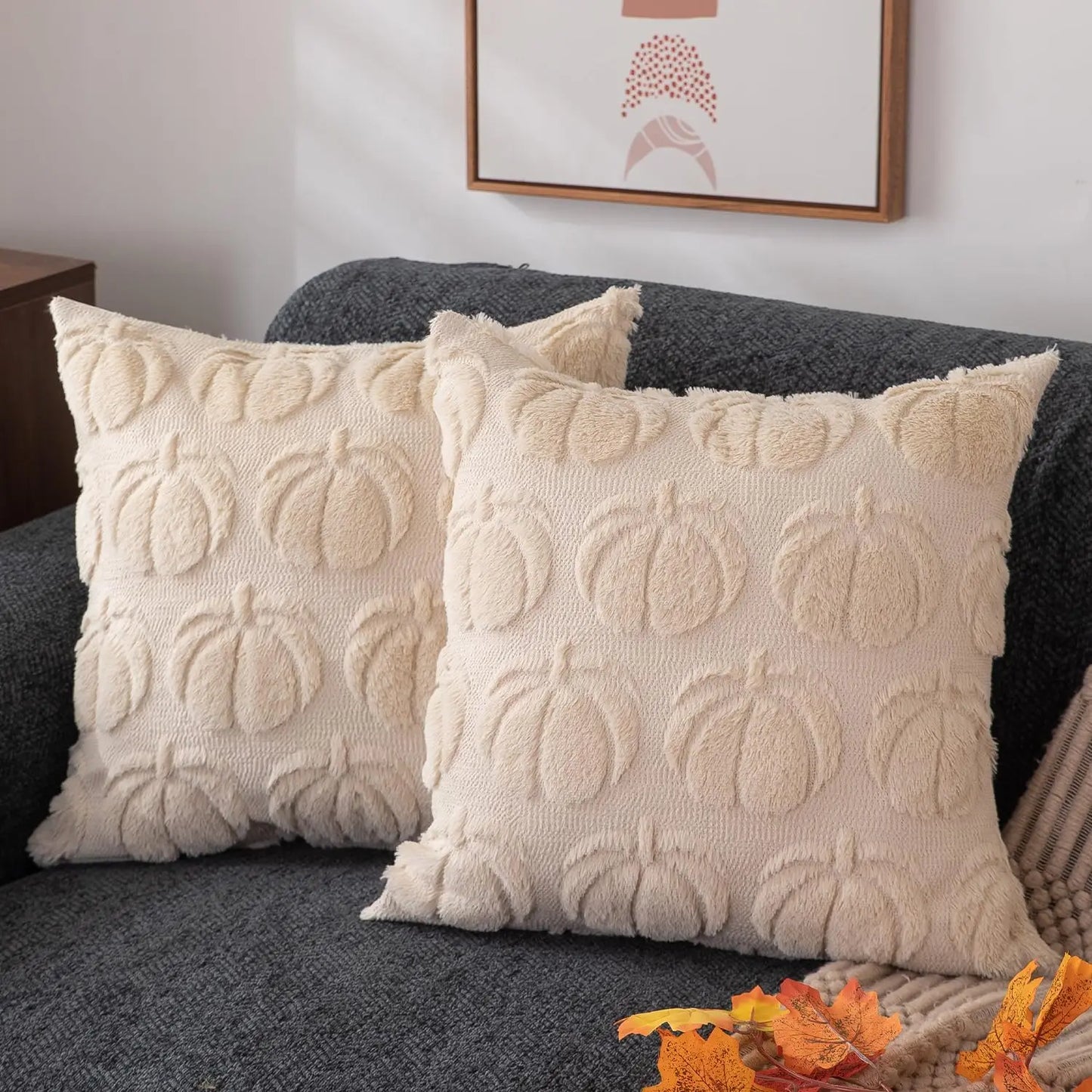 Soft Faux Fur Autumn Pillow Cover