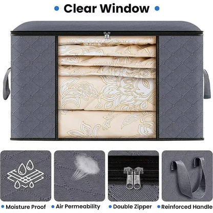 Collapsible Closet Storage Bag for Clothes and Blankets