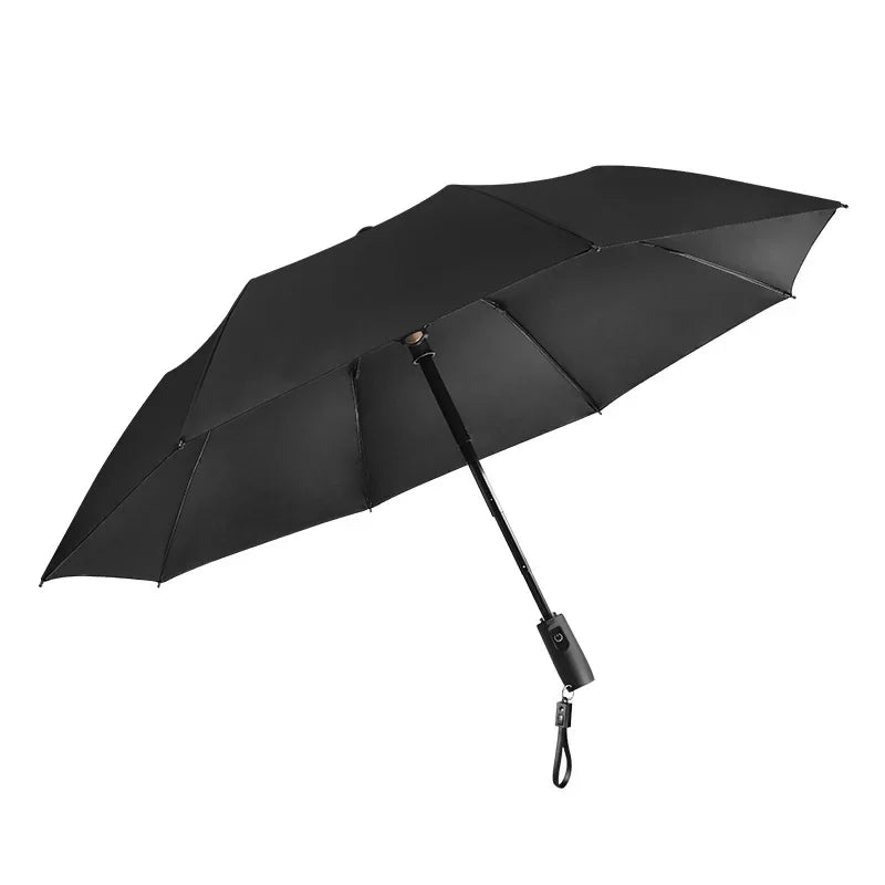 Compact Sun Protection Umbrella with Built-in USB Fan