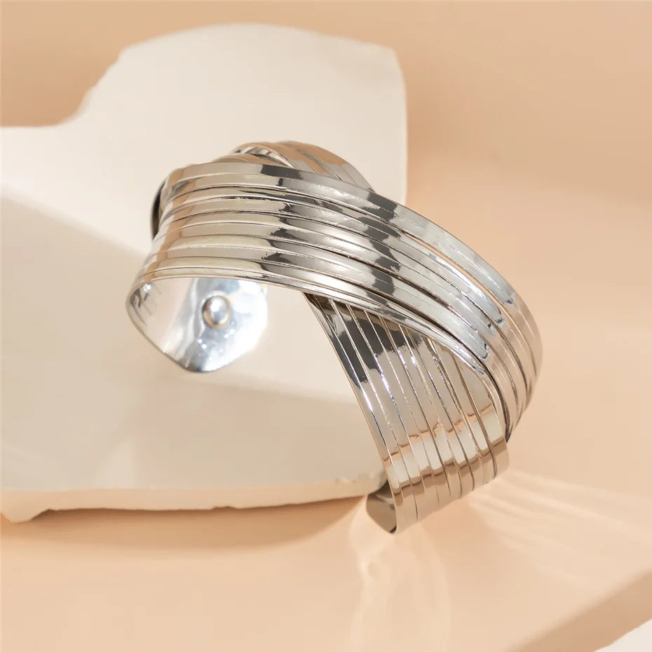 Unique Double Wrap Cross Bangle Jewelry