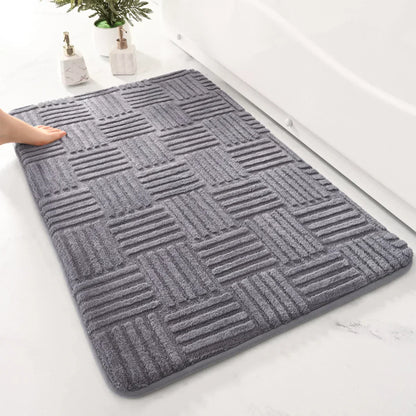 Gentle Blue Striped Anti Slip Bath Mat