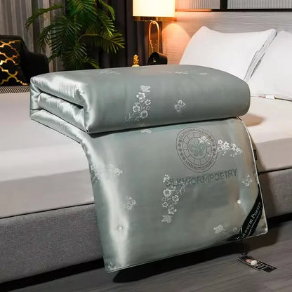 Luxurious Plum Silk Bedding Blanket