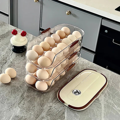 Clear Adjustable Refrigerator Egg Holder Container