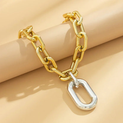Edgy Two Tone Paperclip Link Necklace