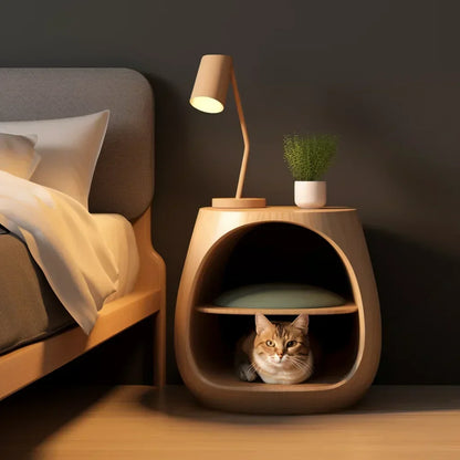 Compact Cat Bed Side Table