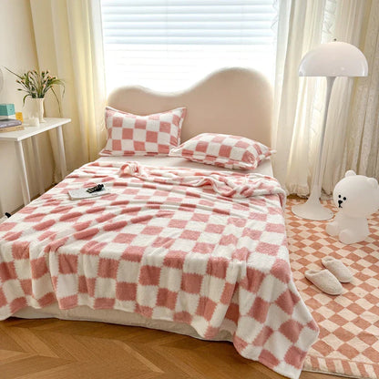 Warm Fuzzy Pink Blanket Throw - Luxicro