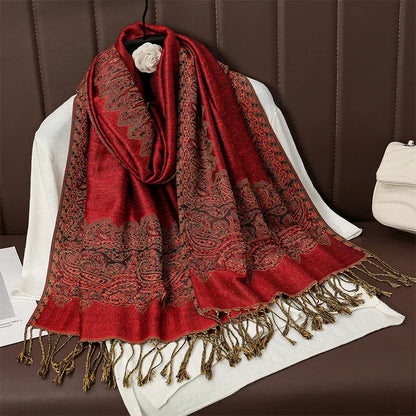 Soft Cashmere Women's Scarf with Warm Luxury Print