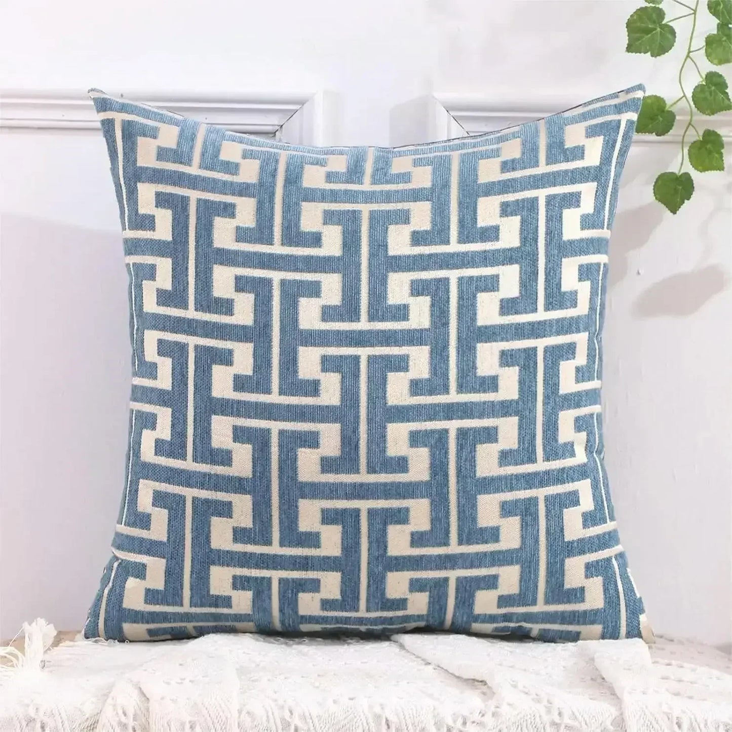 Colorful Stitched Throw Pillow Cover for Living Room