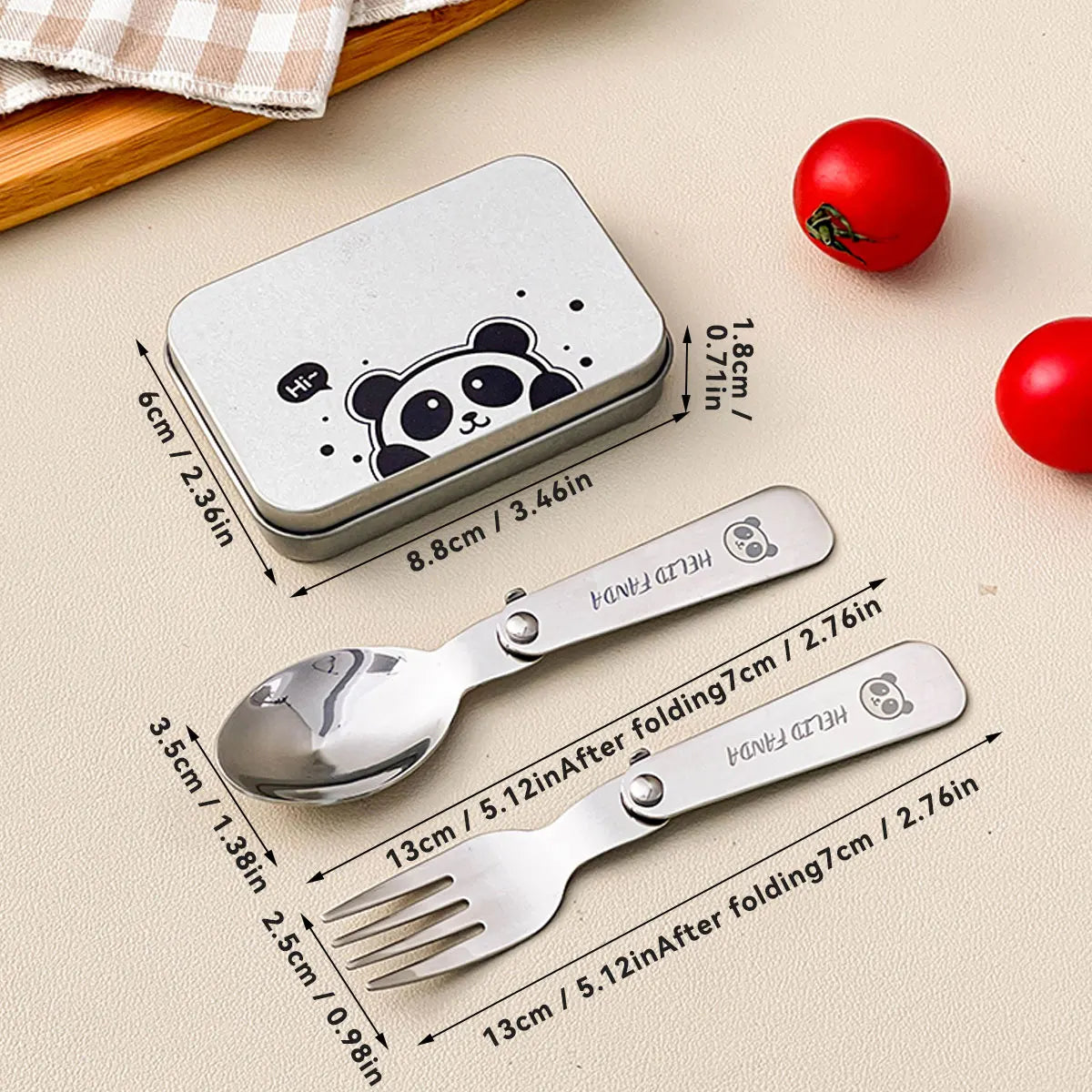 Compact Camping 3pc Stainless Steel Cutlery Set