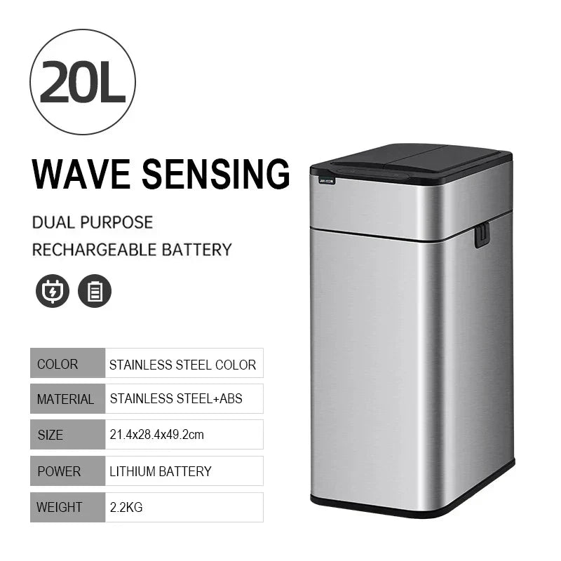 Automatic Stainless Steel Motion Sensor Bin