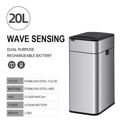 Automatic Stainless Steel Motion Sensor Bin