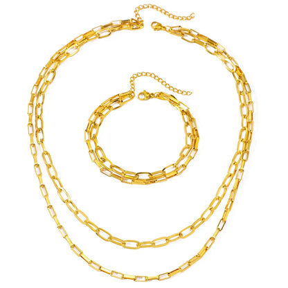 Interlocking Metal Paperclip Link Jewelry Set