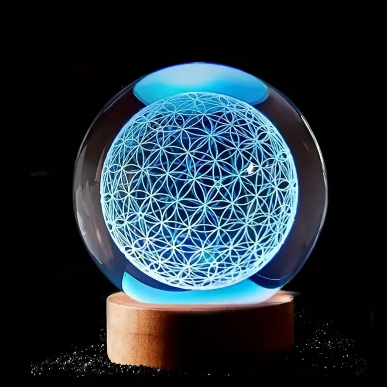 Vibrant Glass Ball Table Lamp with LED Glow - Luxicro