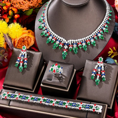 Beautiful Blue Gem Stone Jewelry Storage Box Set