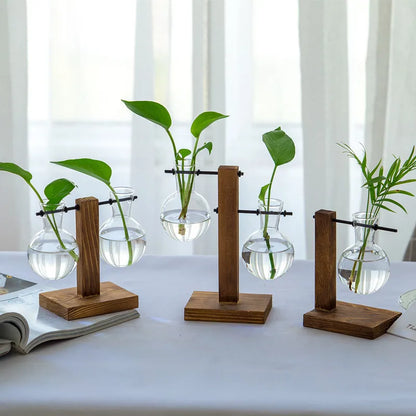 Contemporary Wooden Table Vase 3 Piece Set