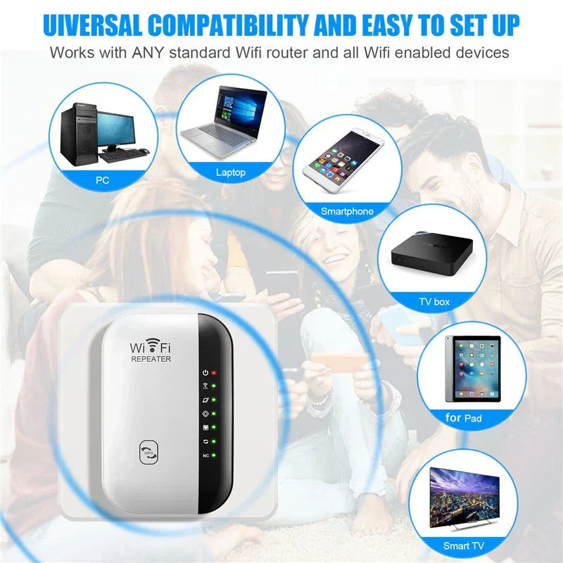 Fast WiFi Range Extender - 300Mbps Network Amplifier