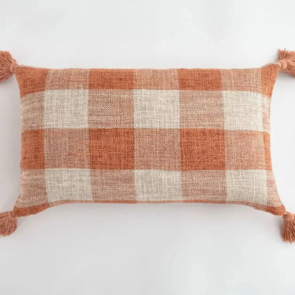 Decorative Throw Pillow Cover with Colorful Tassels