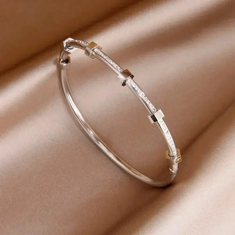 Sparkling Gemstone Geometry Bangles