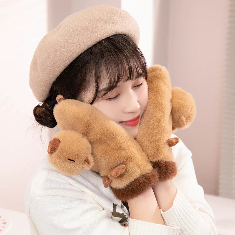 Cozy Cartoon Character Fleece Gloves