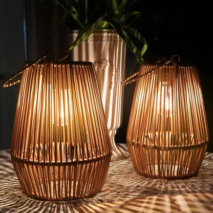 Rustic Solar Powered Patio Lanterns Waterproof Garden Light - Luxicro