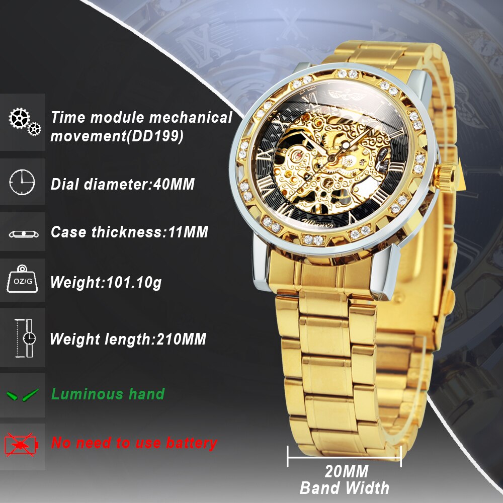 Stylish Self-Winding Mens Skeleton Watch