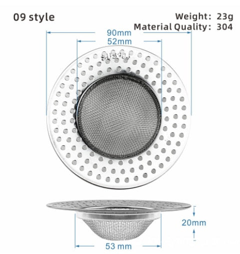 Simple Mesh Kitchen Sink Filter Stainless Steel Strainer