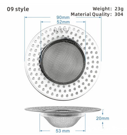 Simple Mesh Kitchen Sink Filter Stainless Steel Strainer
