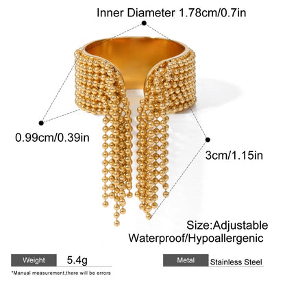 Elegant 18K Gold Drop Adjustable Ring - Luxicro