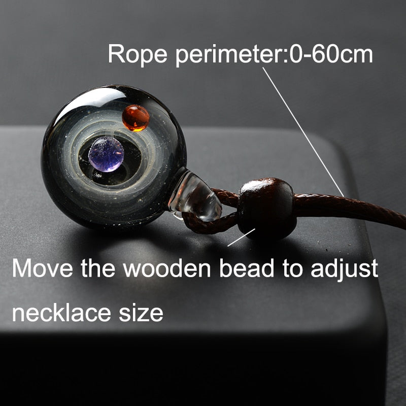 Cosmic Solar System Pendant Necklace