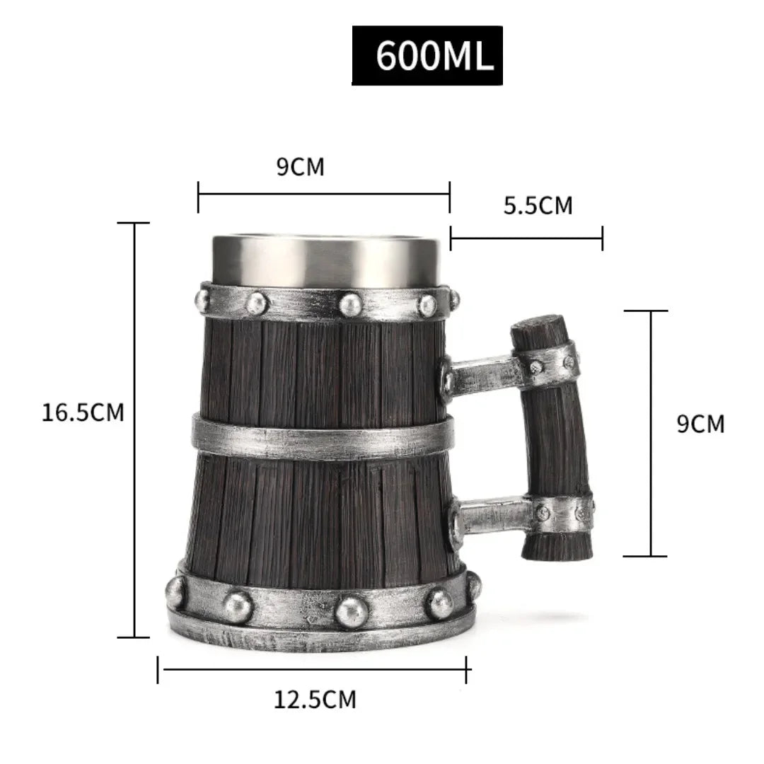 Traditional Viking Style Wood Coffee Mug