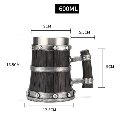 Traditional Viking Style Wood Coffee Mug