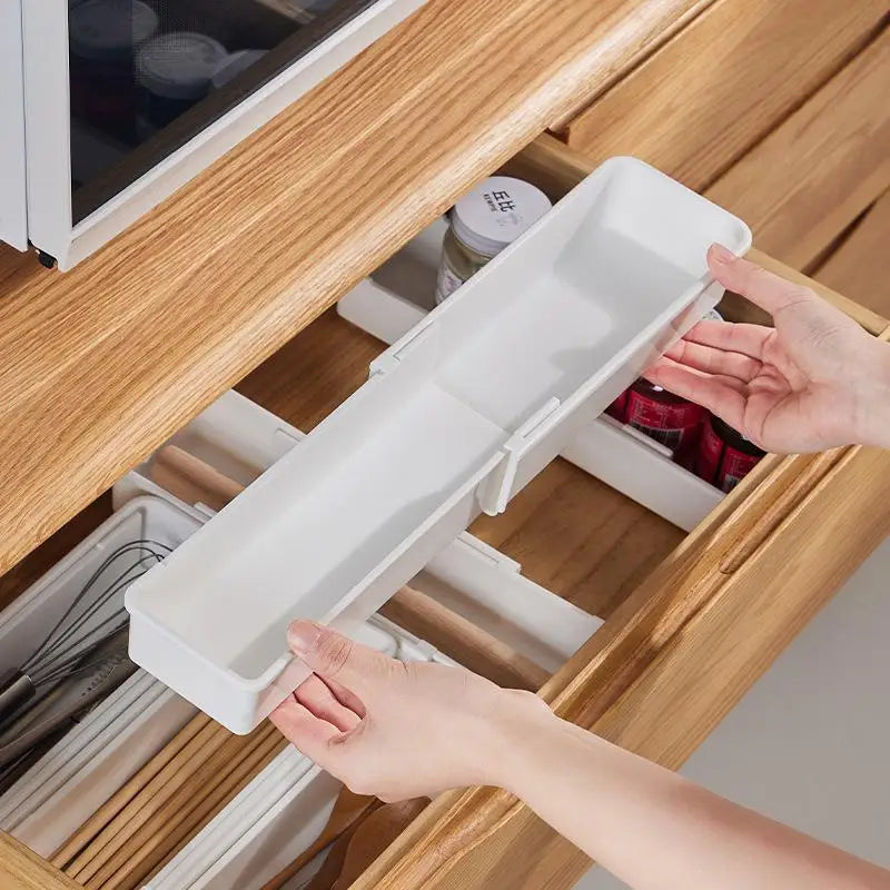 Adjustable Kitchen Utensil Tray Storage Holder - Luxicro