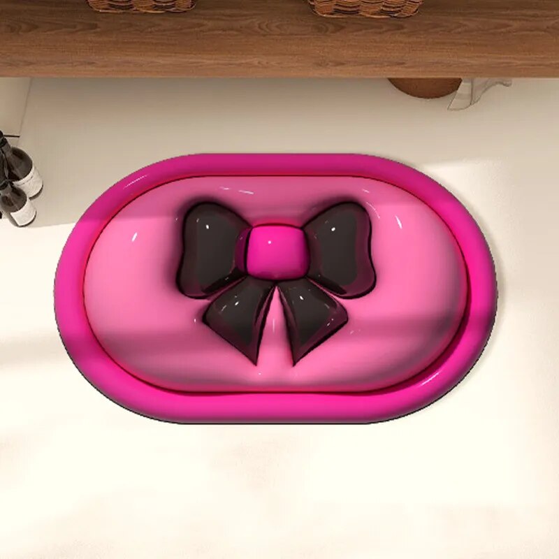Stylish 3D Bowtie Anti-Slip Floor Mat
