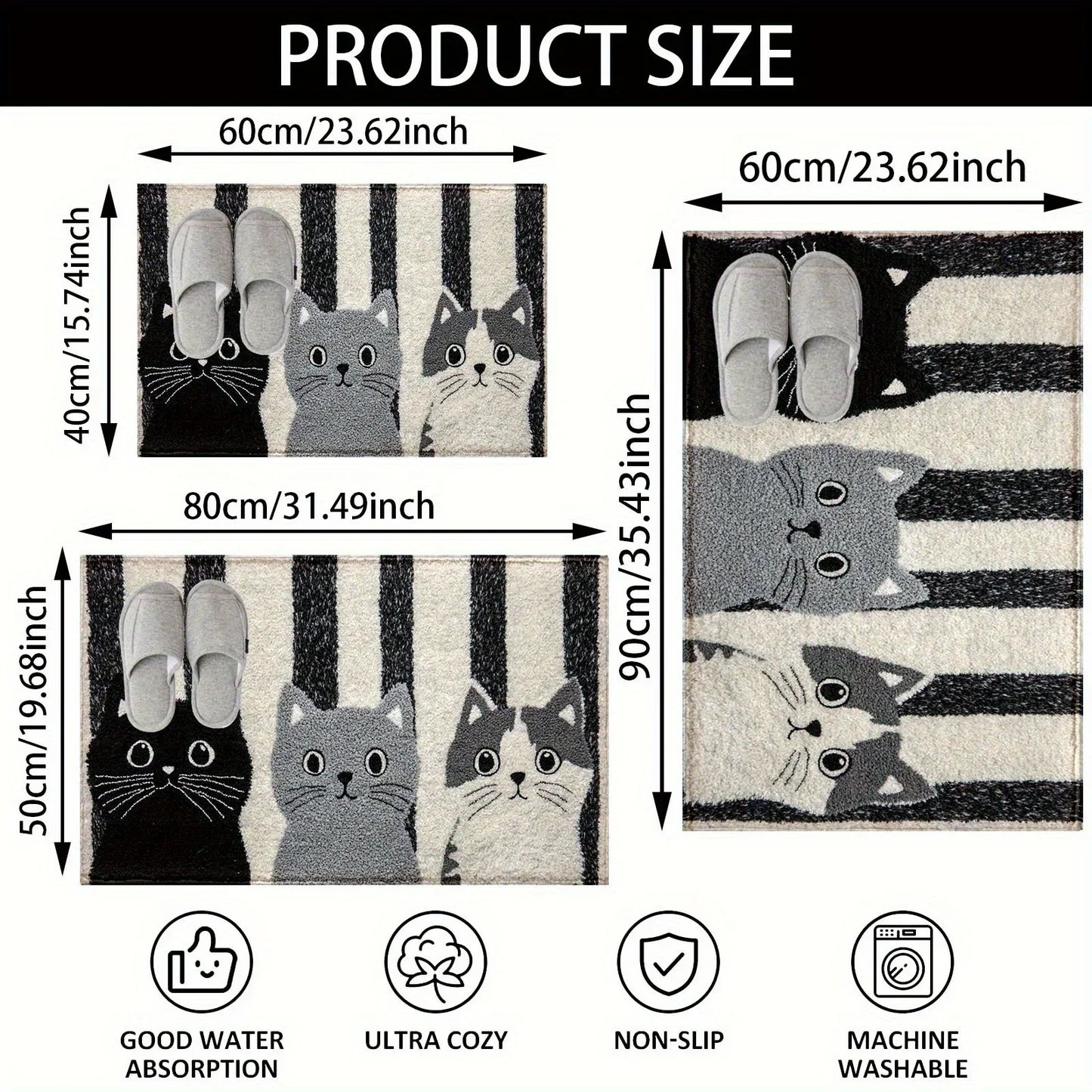 Colorful Cat Theme Rug Mat
