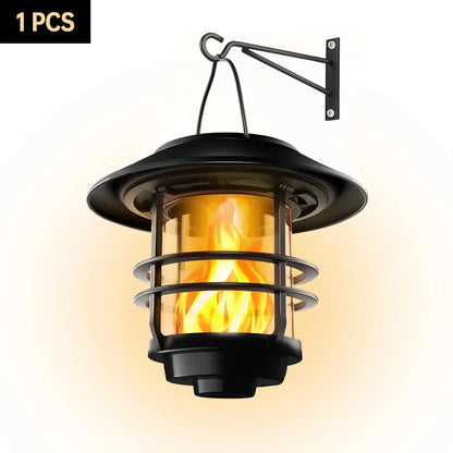 Garden Solar Lantern with Warm Flicker Light Effect