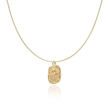 Dainty Floral Pendant Chain Necklace - Luxicro