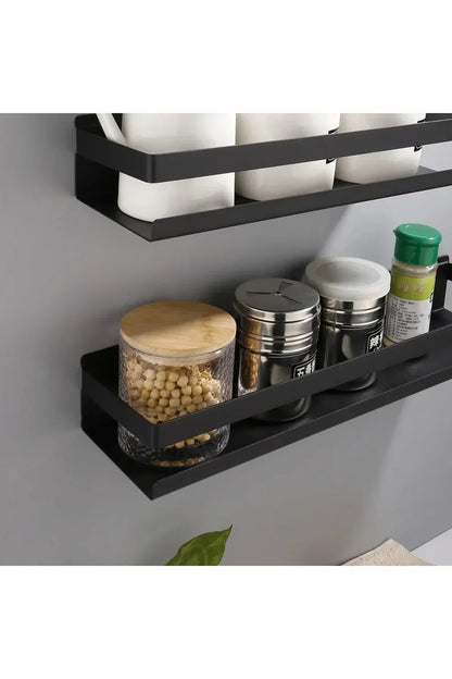 Modern Floating Black Storage Shelves