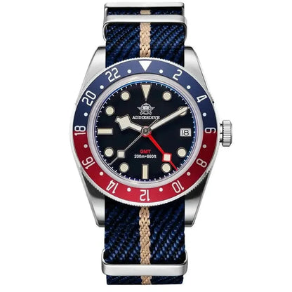Waterproof 39mm Quartz Diver Watch, 200M Swiss Movement