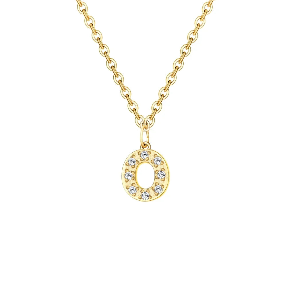 Dainty Initial Letter Pendant Necklace Chain