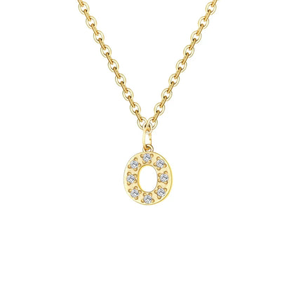 Dainty Initial Letter Pendant Necklace Chain