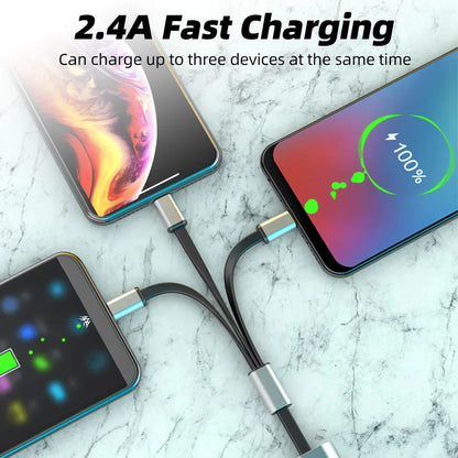 Durable 3in1 Metal Fast USB Charging Cord